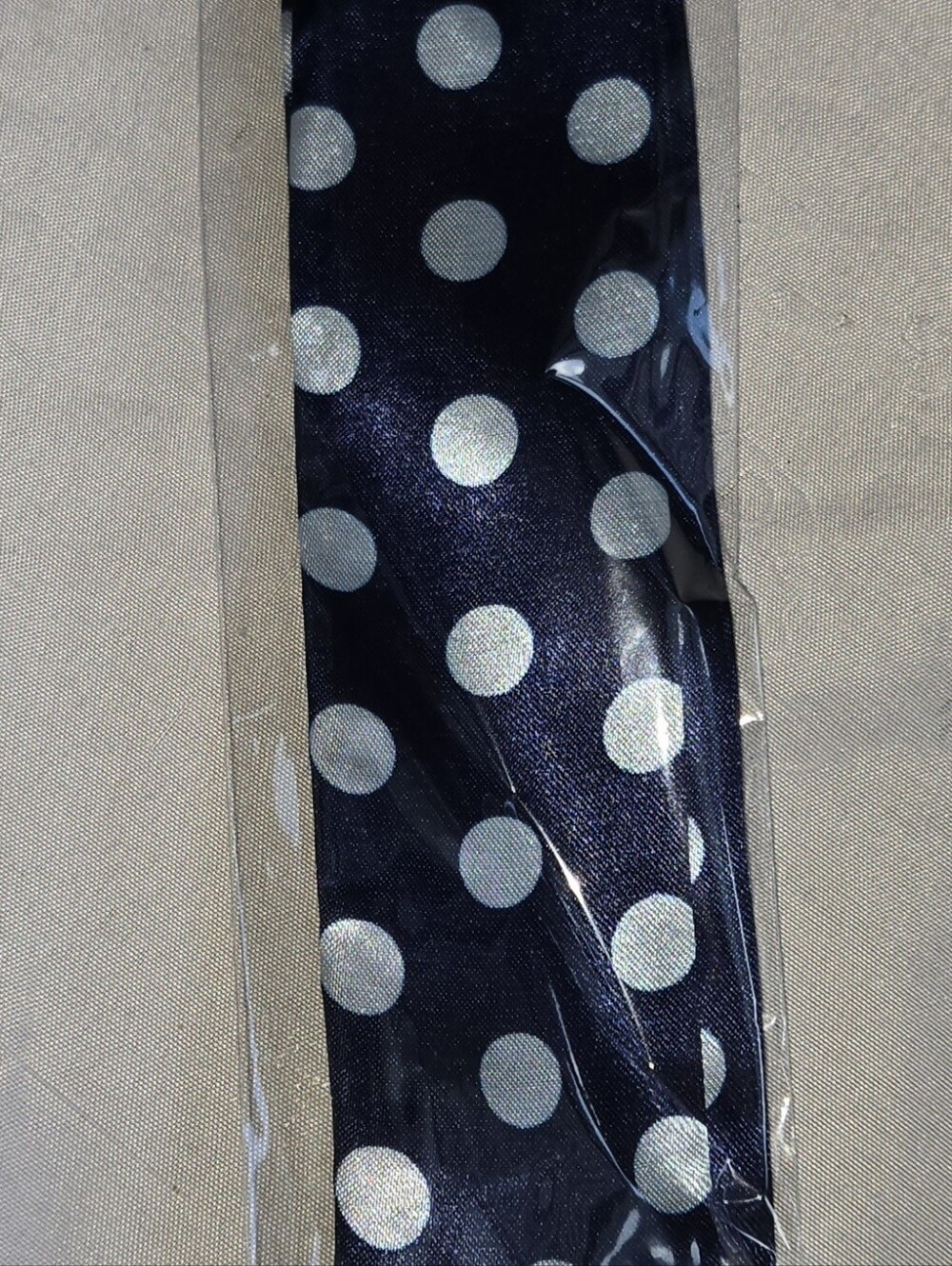 Polka Dot Women's Silk Satin Scarf Navy and White Handbag Twill Scarf Hat Band